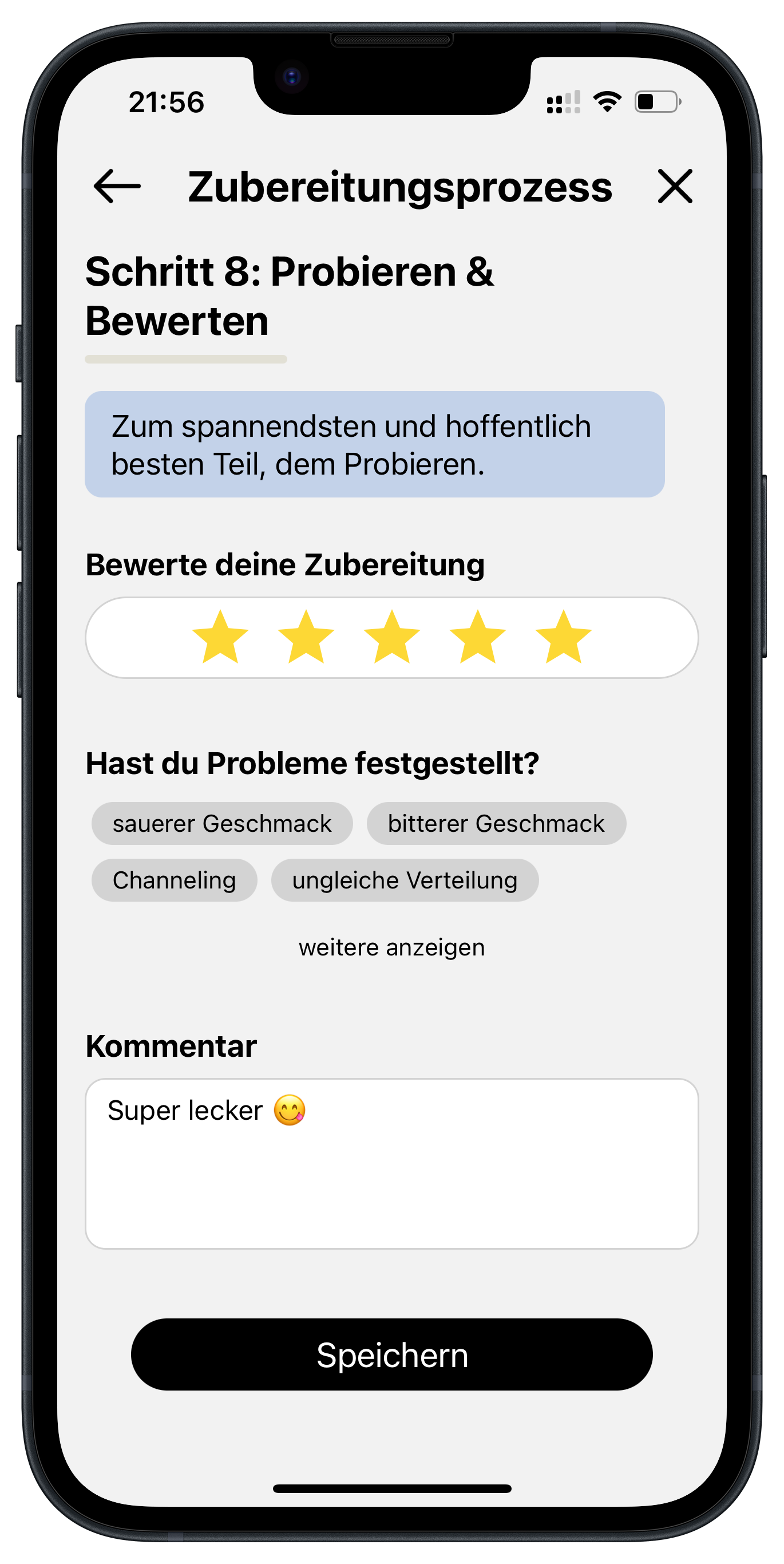 Bewertung App Screenshot